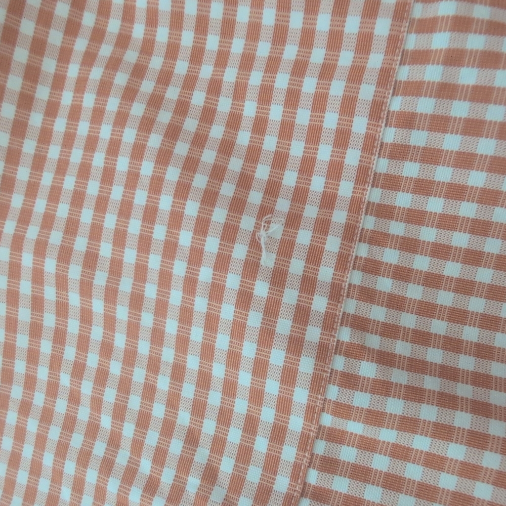 David Donahue Men's Orange Checkered Shirt - Size XLT (17/37) - Picture 7 of 7